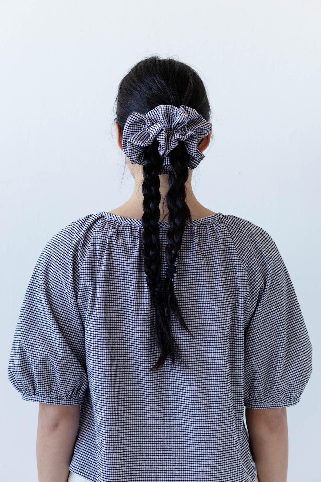 SAMPLE SALE - Ruffle Scrunchie in Gingham