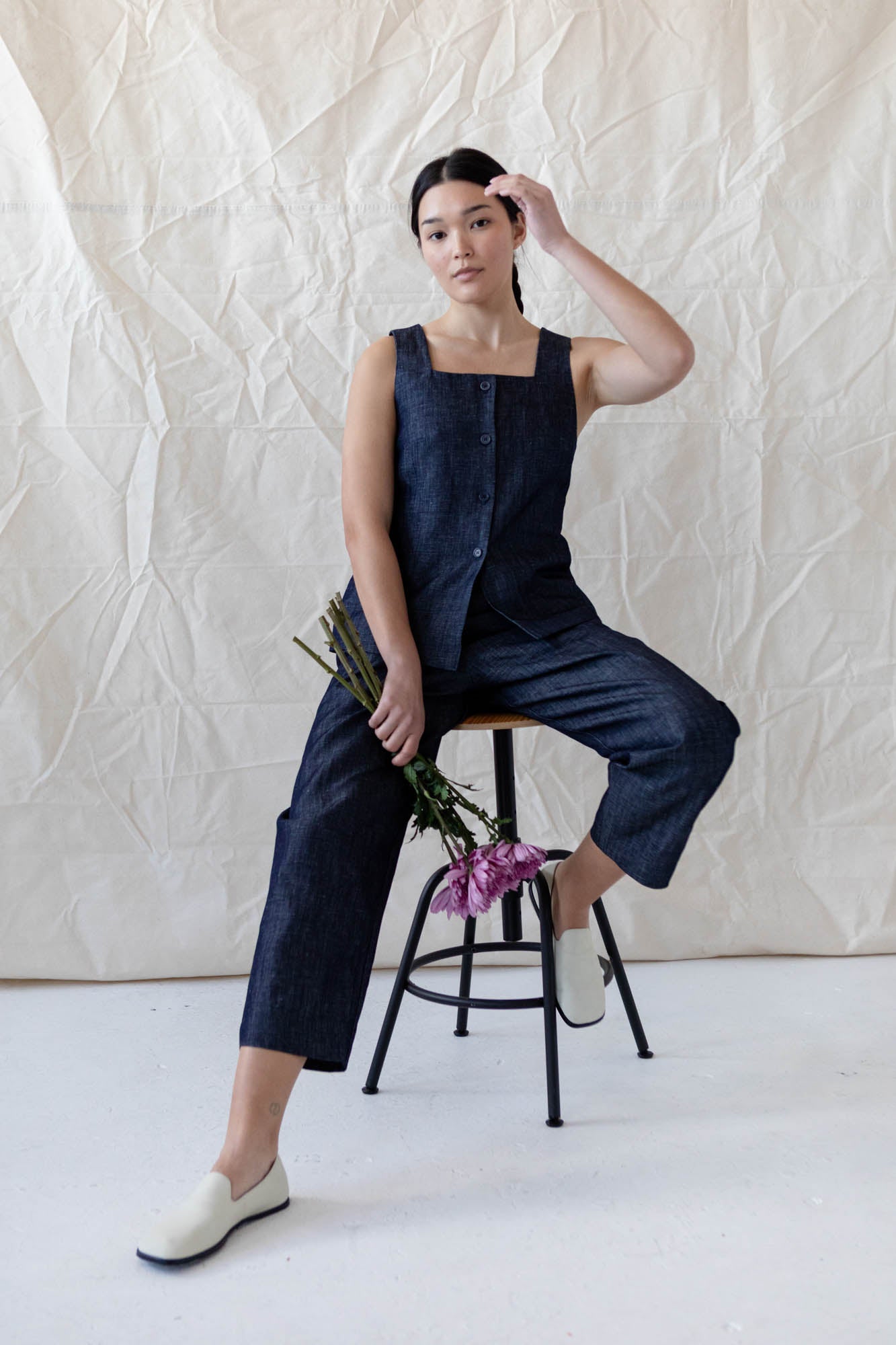 Nuria Pant in Linen Denim