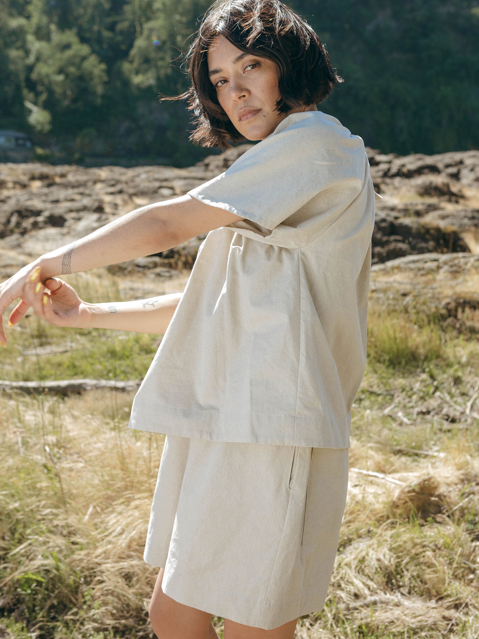 Marlo Short in Natural Twill