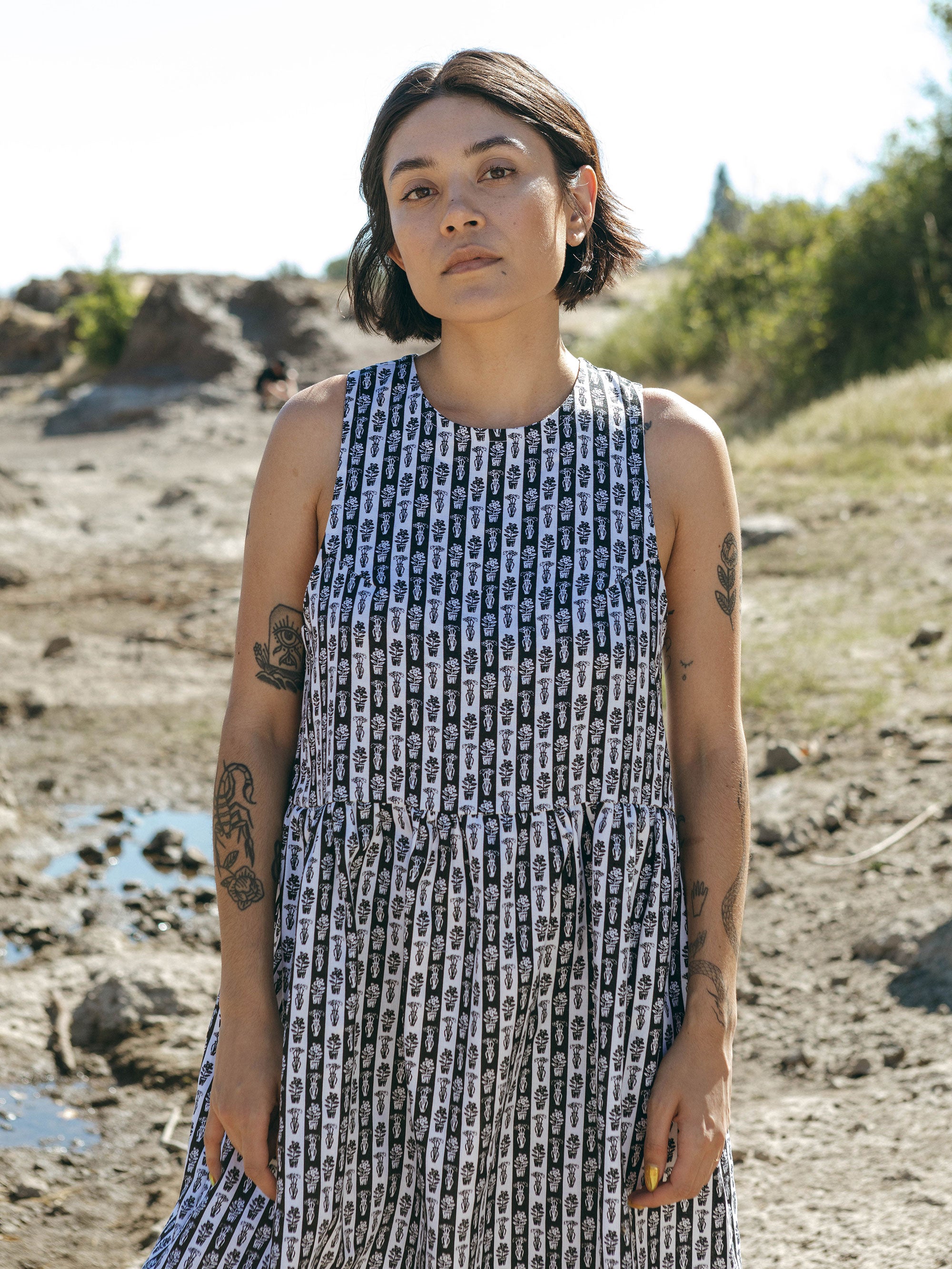 Mercato Dress in Plant Stripe