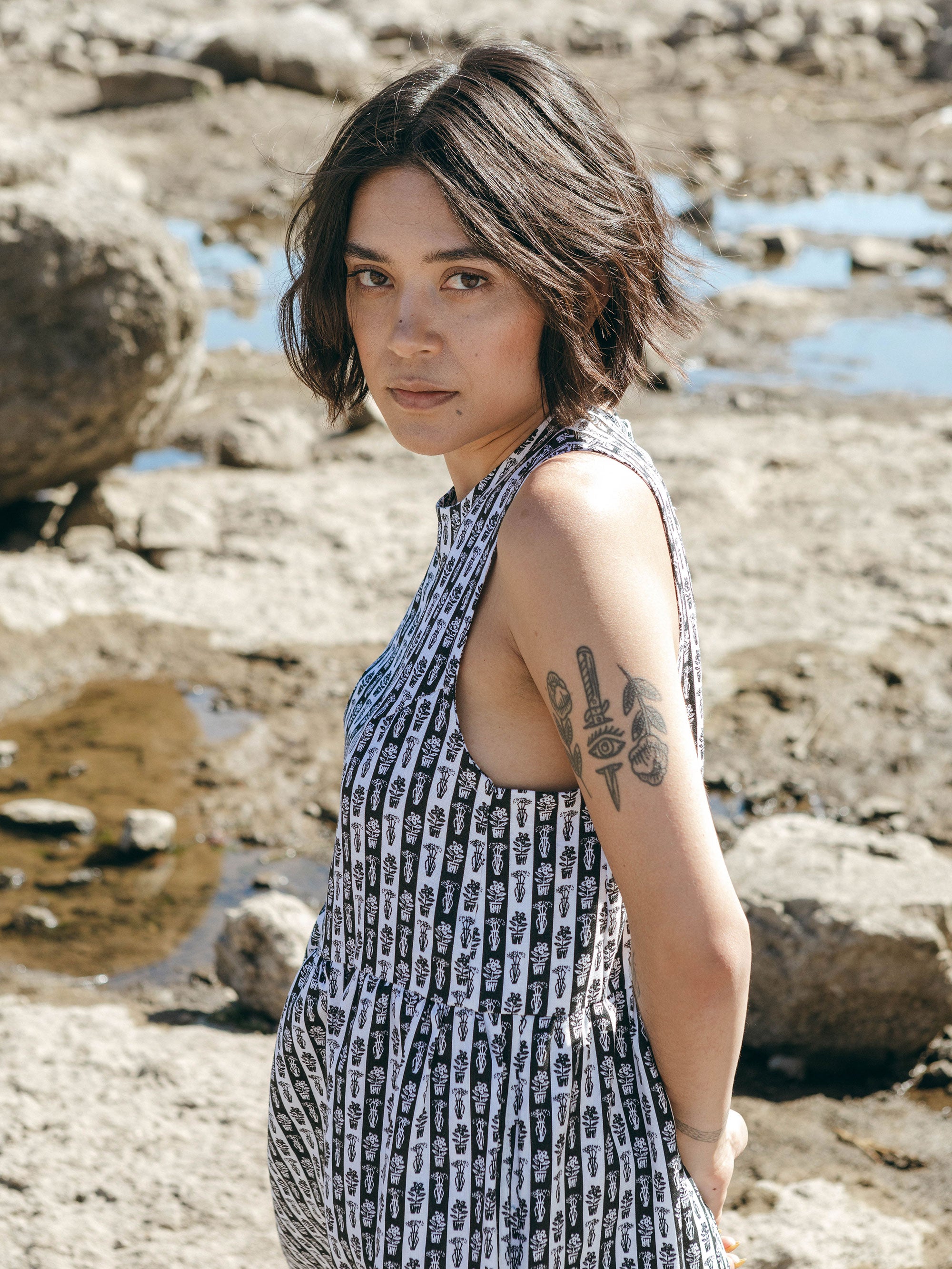 Mercato Dress in Plant Stripe
