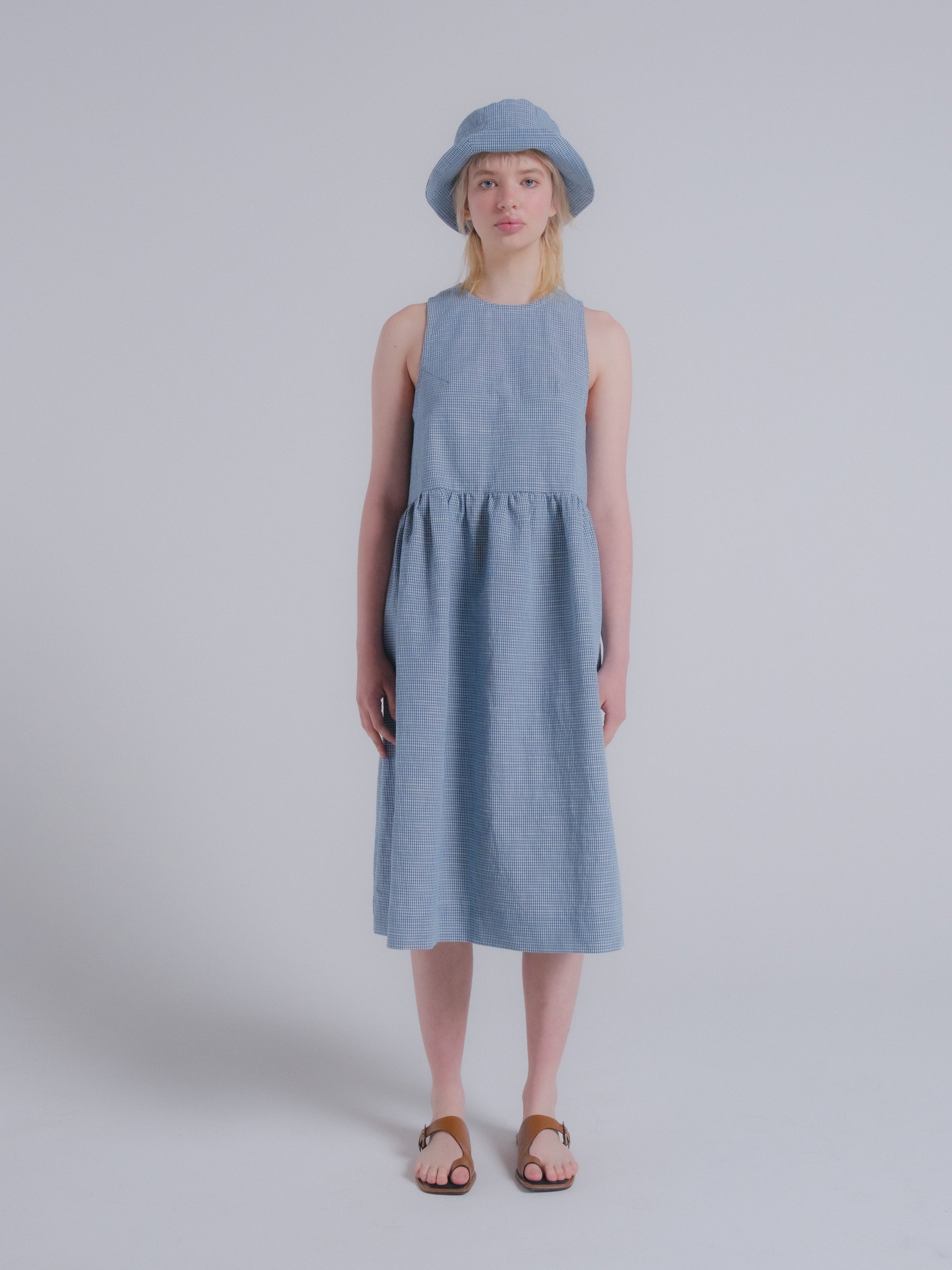Mercato Dress in Teal Seersucker