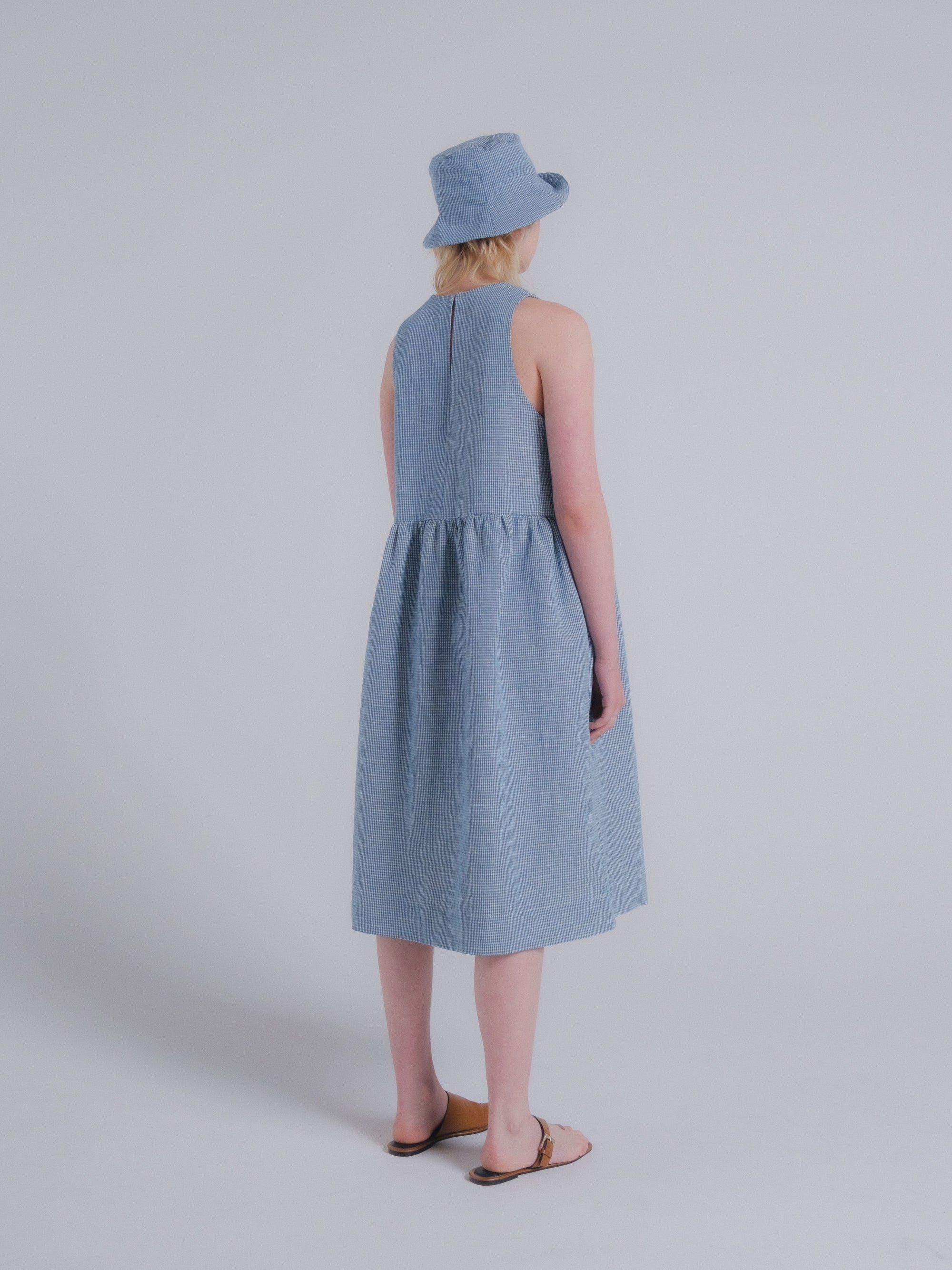 Mercato Dress in Teal Seersucker