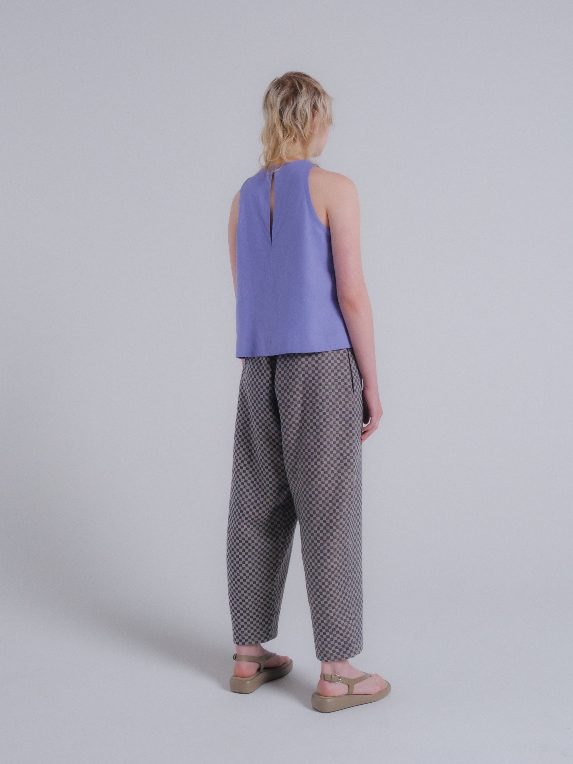 Clio Tank in Wisteria Linen