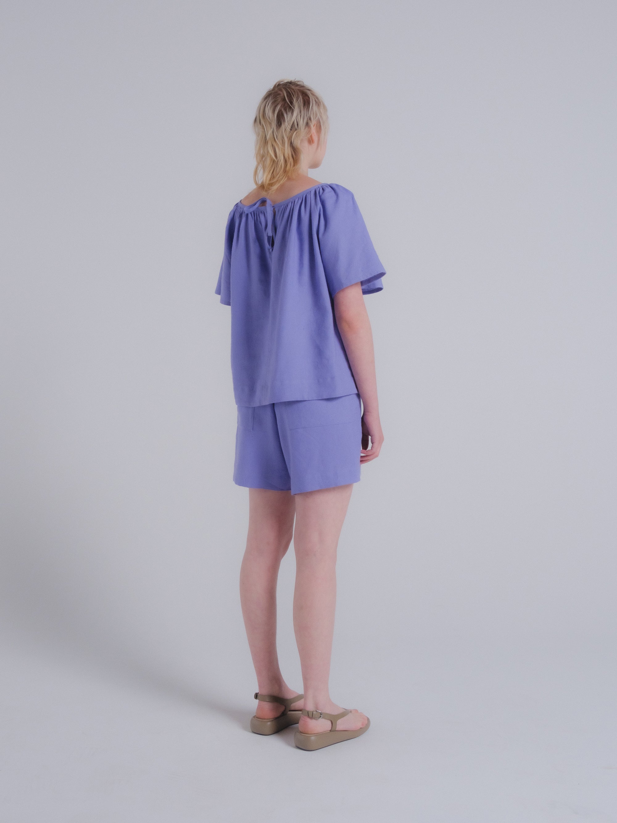 Prisca Top in Wisteria Linen