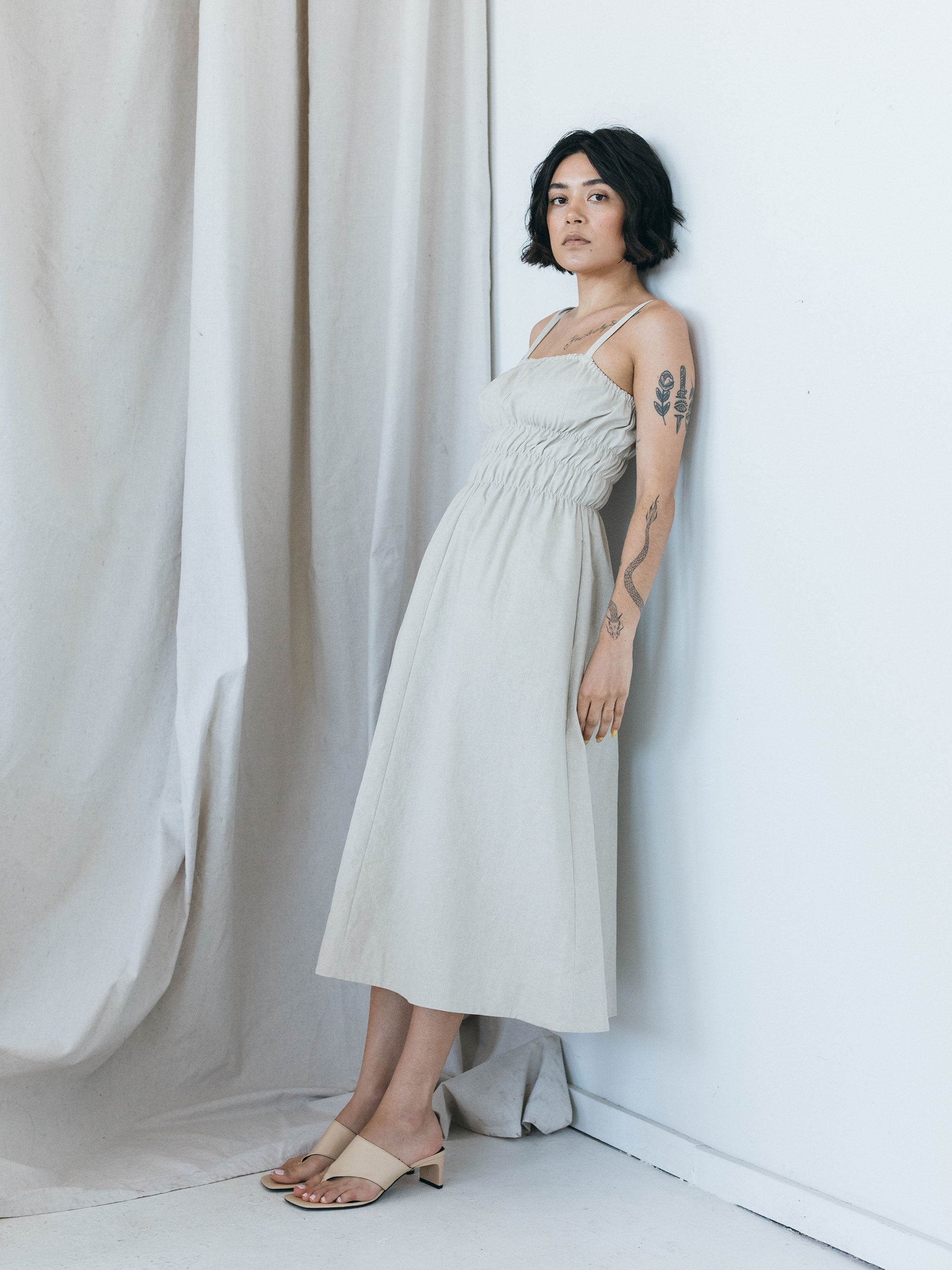 Verano Dress in Natural Twill