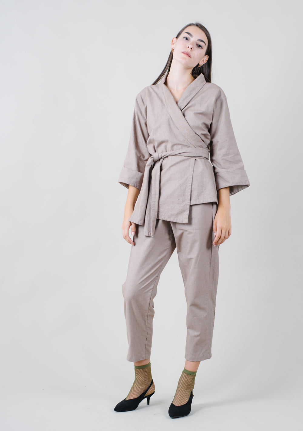 SAMPLE SALE - Ramona Wrap Top in Camel - SMALL/MEDIUM