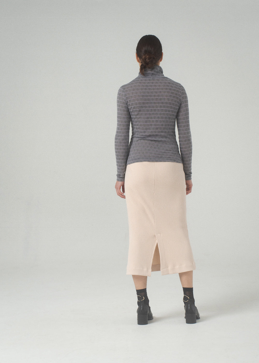 SAMPLE SALE - Anja Skirt in Ivory Rib Knit - SMALL