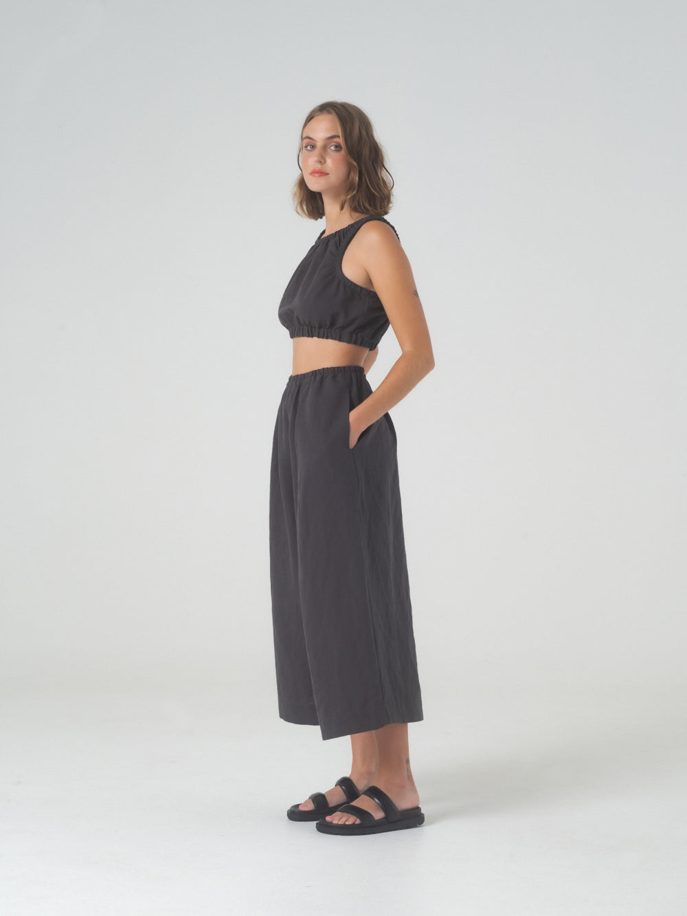 SAMPLE SALE - Dylan Culotte in Charcoal - SMALL