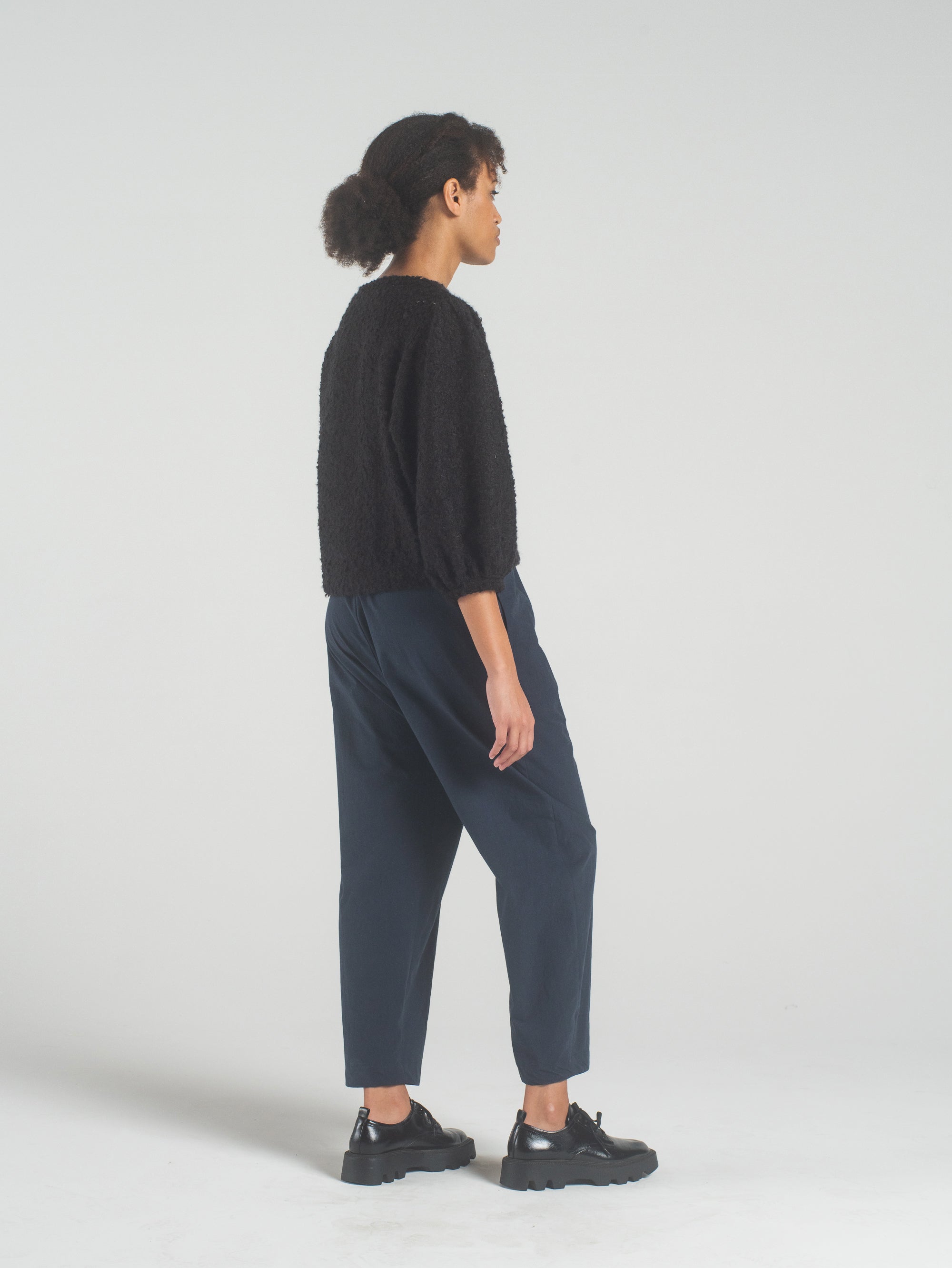 SAMPLE SALE - Dasha Sweater in Black Boucle - SMALL