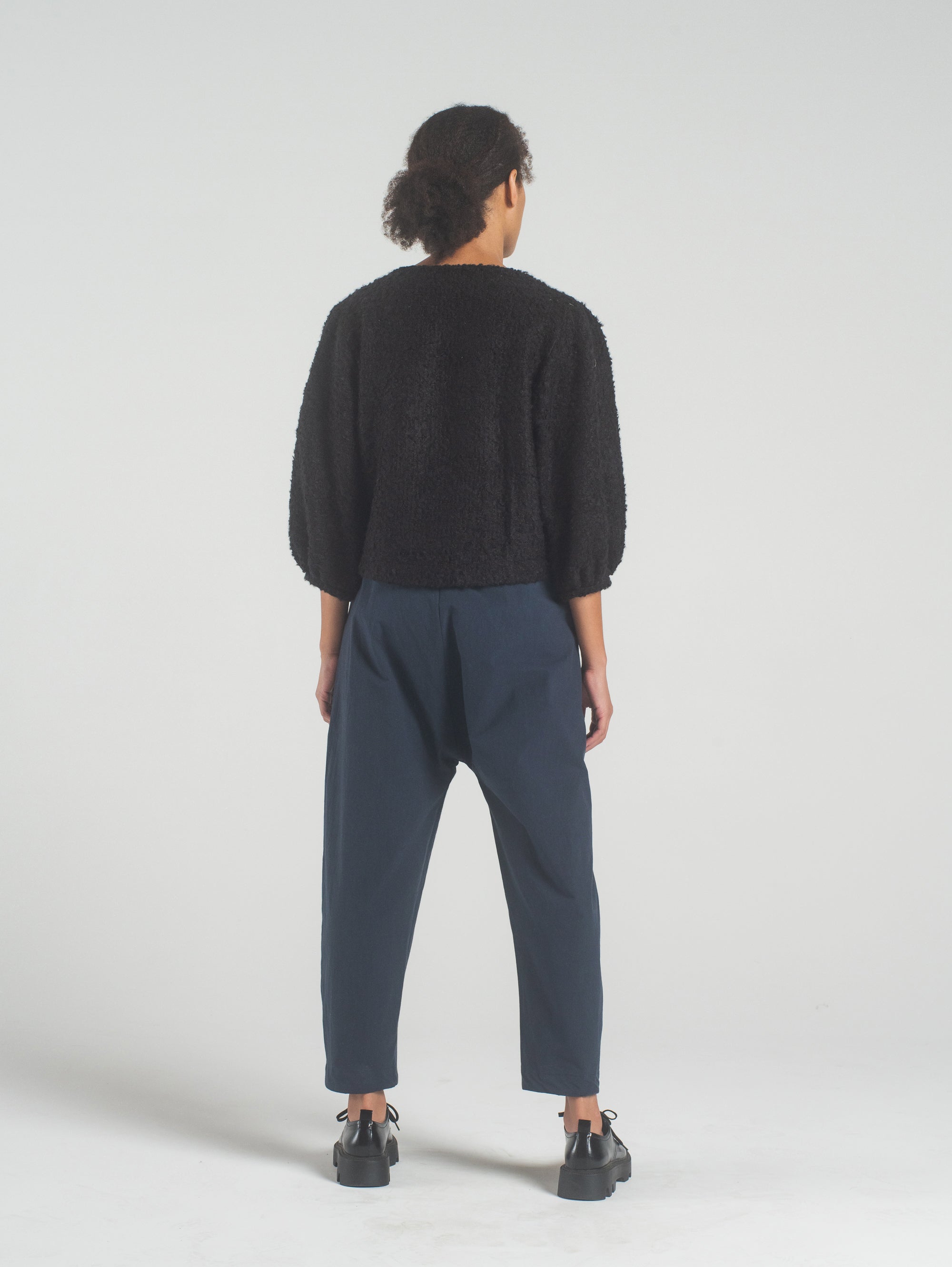 SAMPLE SALE - Dasha Sweater in Black Boucle - SMALL