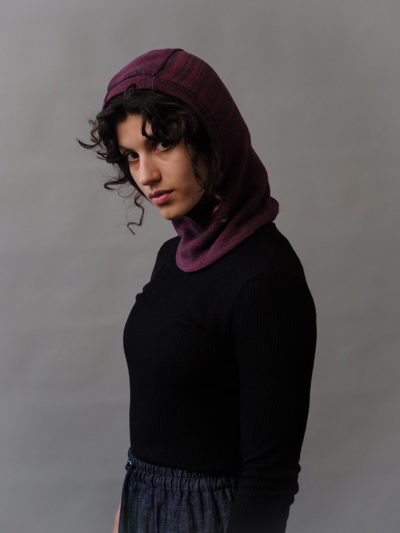 SAMPLE SALE - Lumi Balaclava in Raspberry Marl