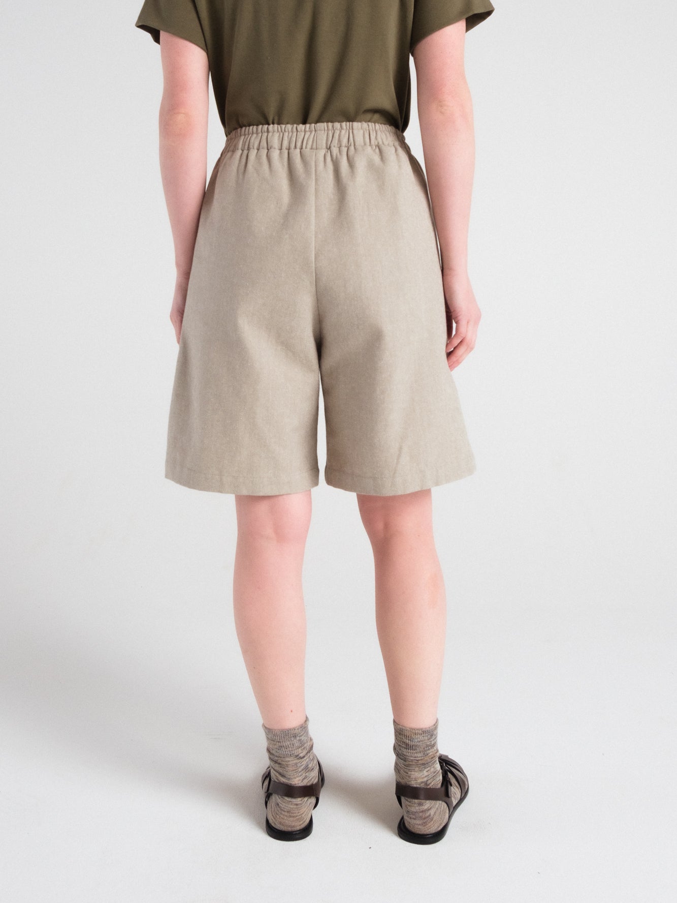Roz Trouser Shorts in Sagebrush Denim
