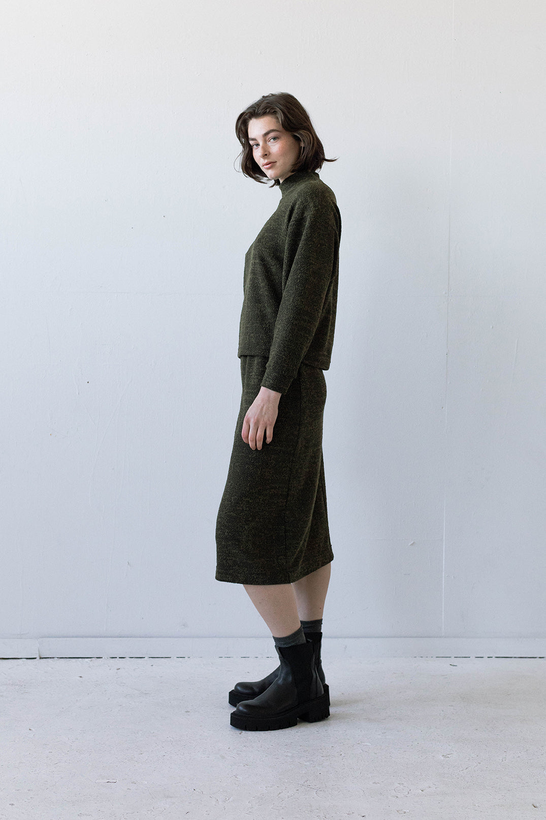 Bryn Skirt in Moss Marl