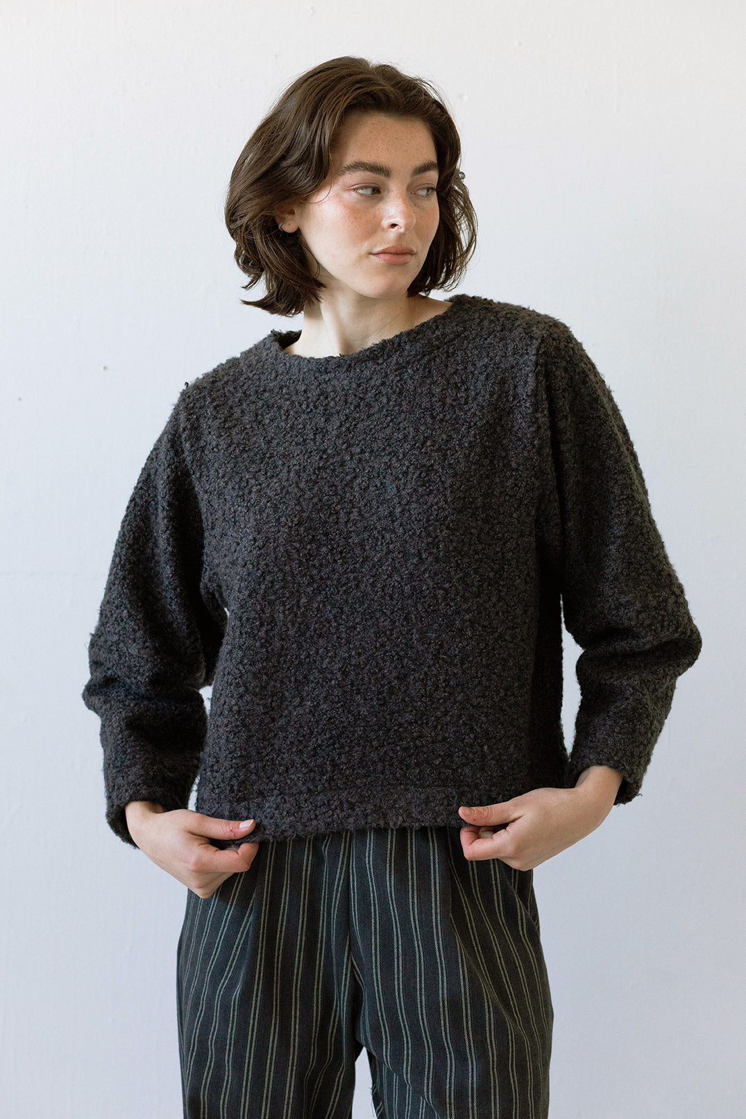 Sacha Sweater in Graphite Boucle