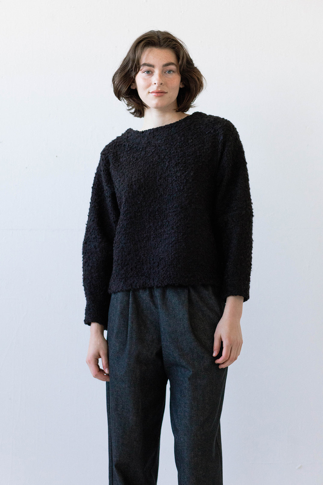 SAMPLE SALE - Sacha Sweater in Black Boucle - SMALL