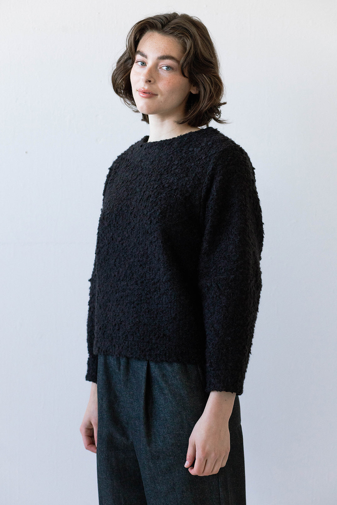 SAMPLE SALE - Sacha Sweater in Black Boucle - SMALL
