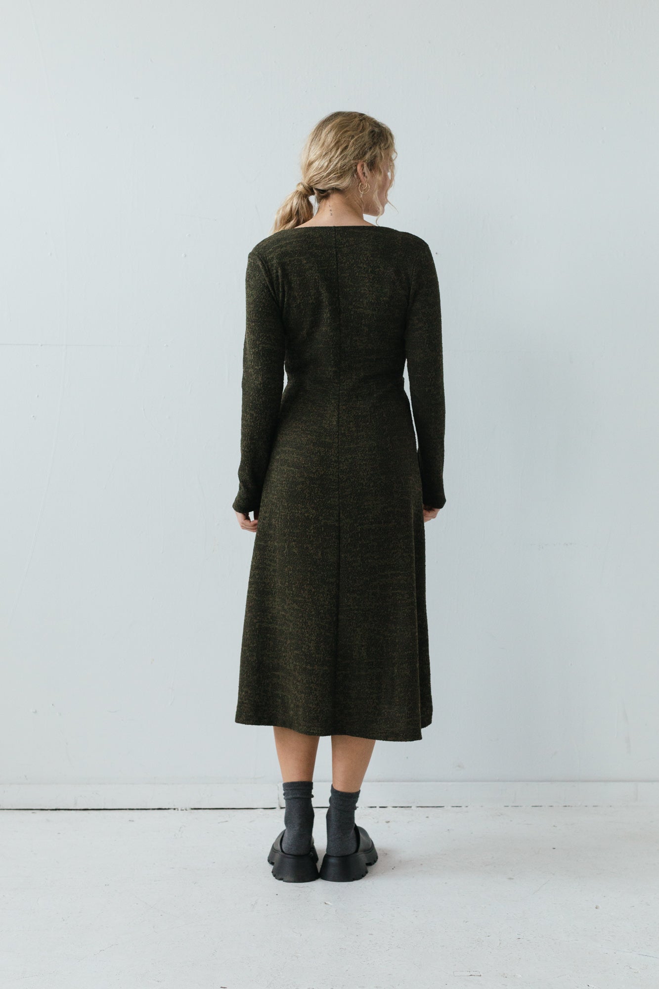 Nori Dress in Moss Marl