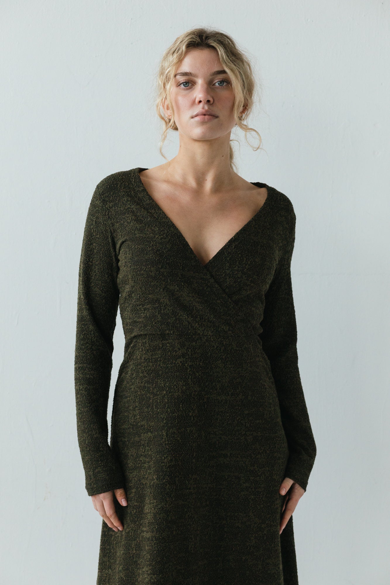 Nori Dress in Moss Marl