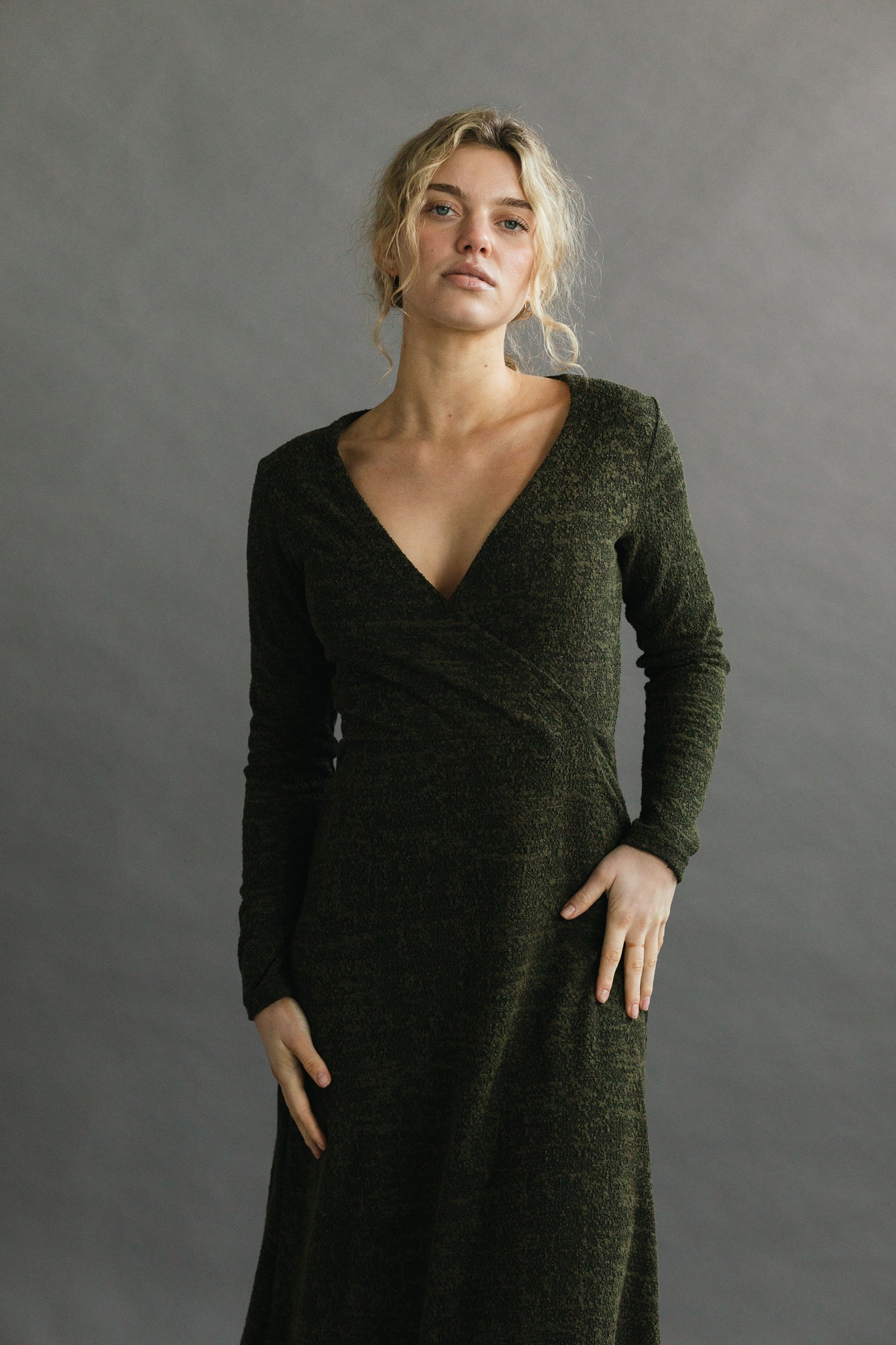 Nori Dress in Moss Marl