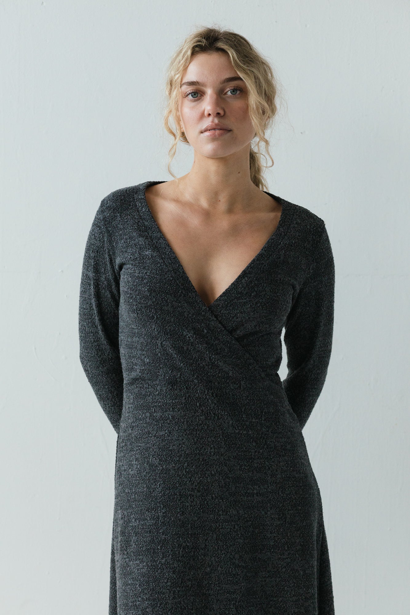 Nori Dress in Charcoal Marl