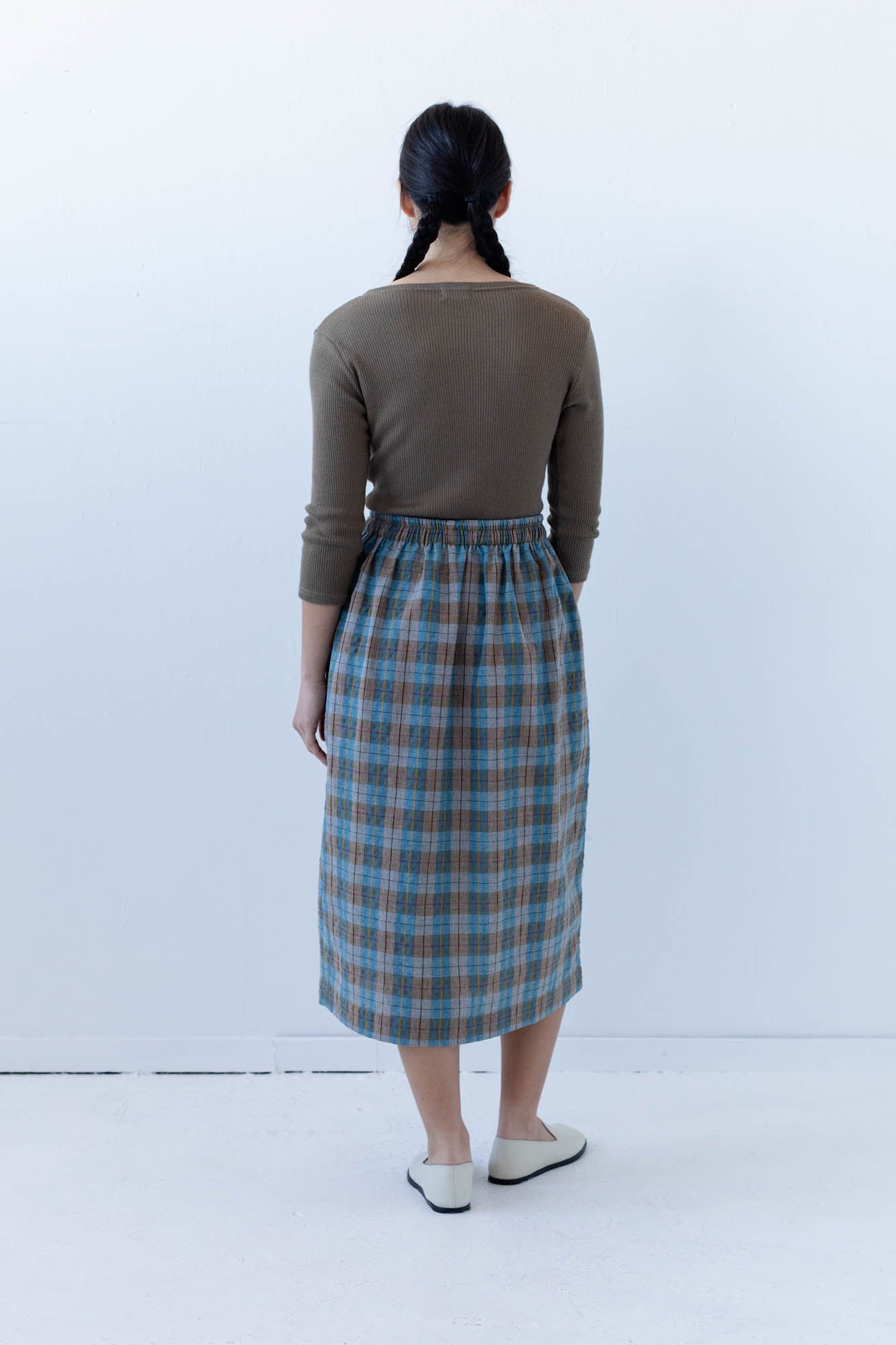 Isla Skirt in Teal Plaid