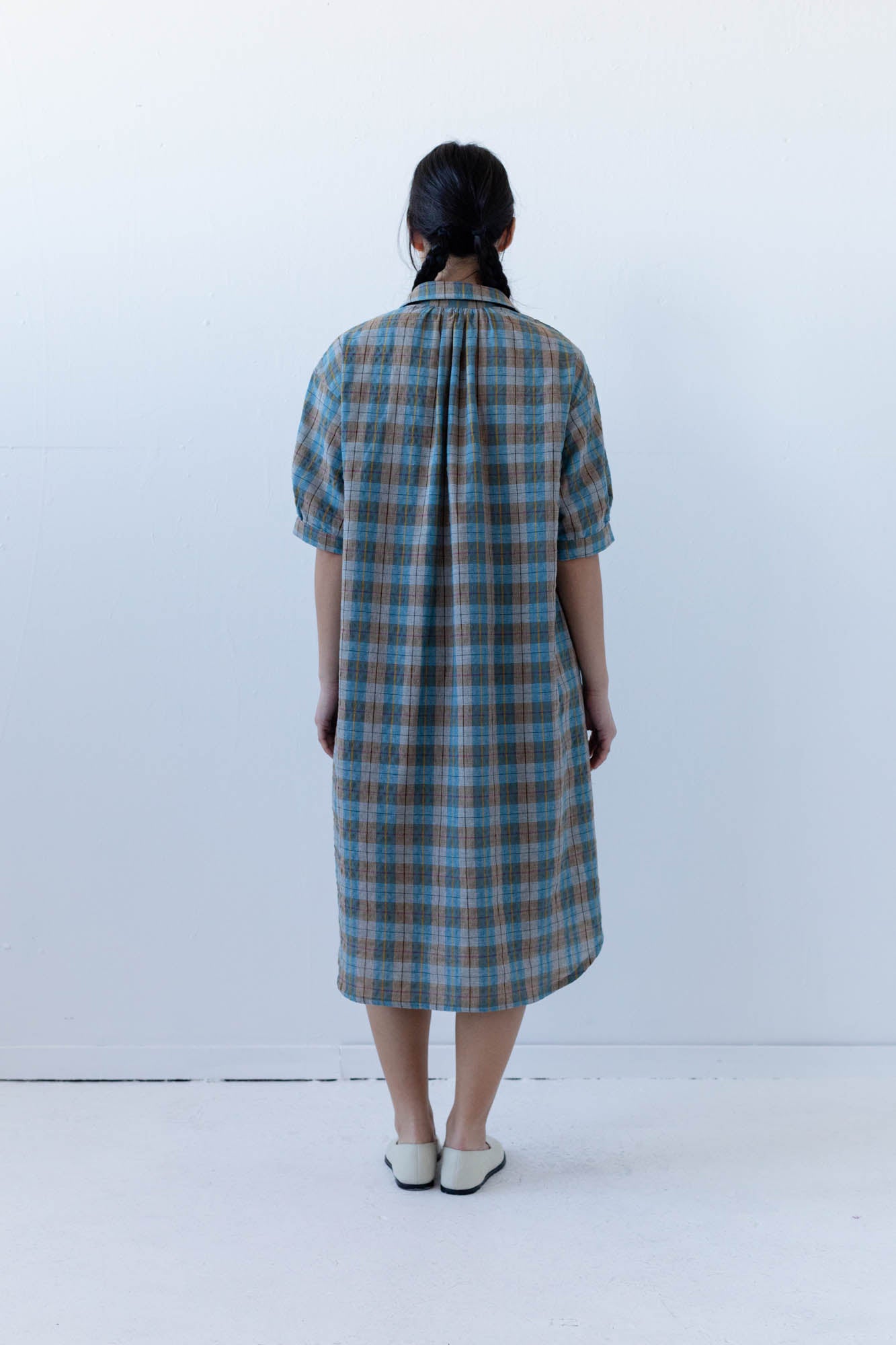 Arden Shirtdress in Teal Plaid