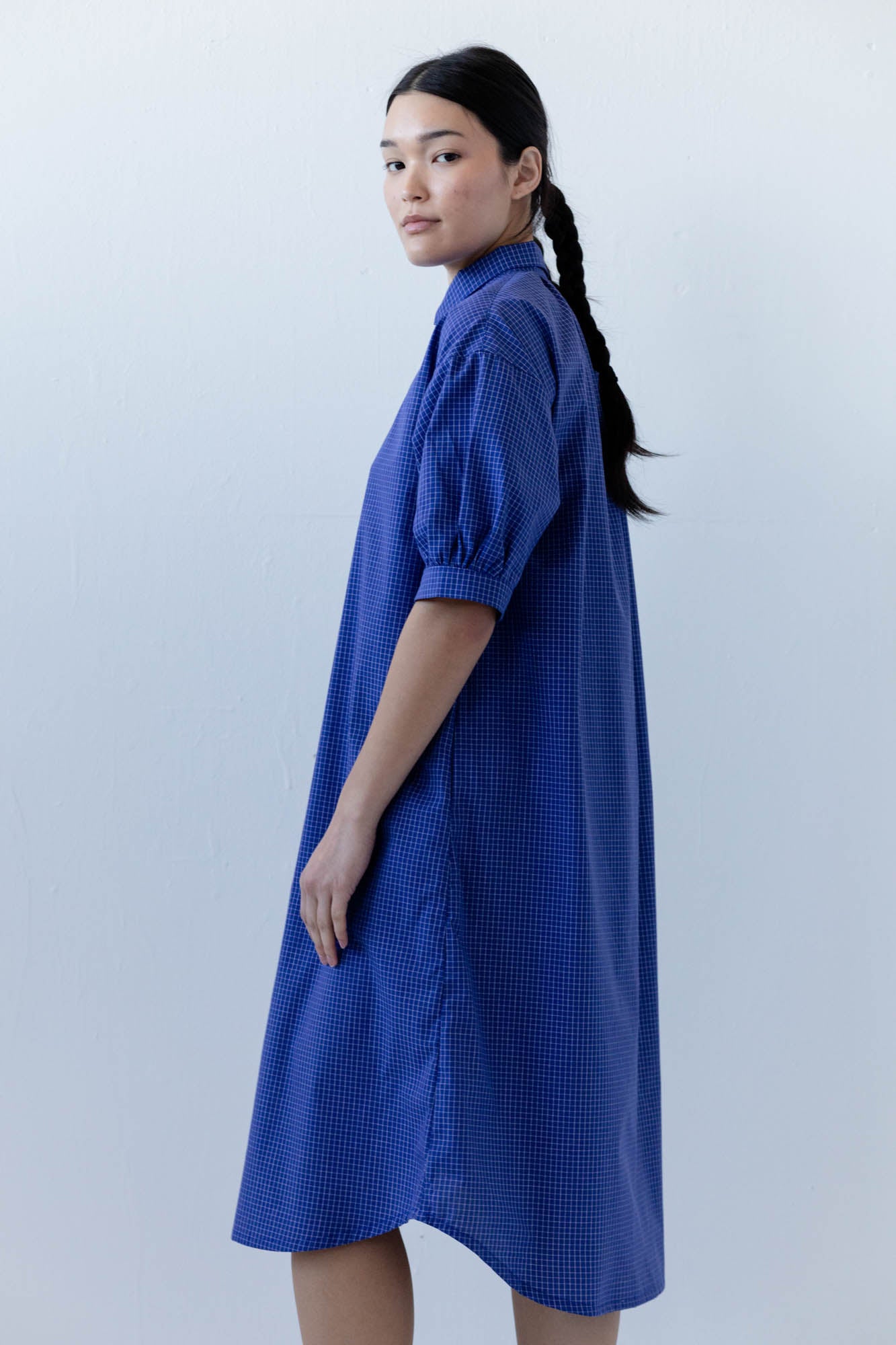 Arden Shirtdress in Blueberry Tattersall