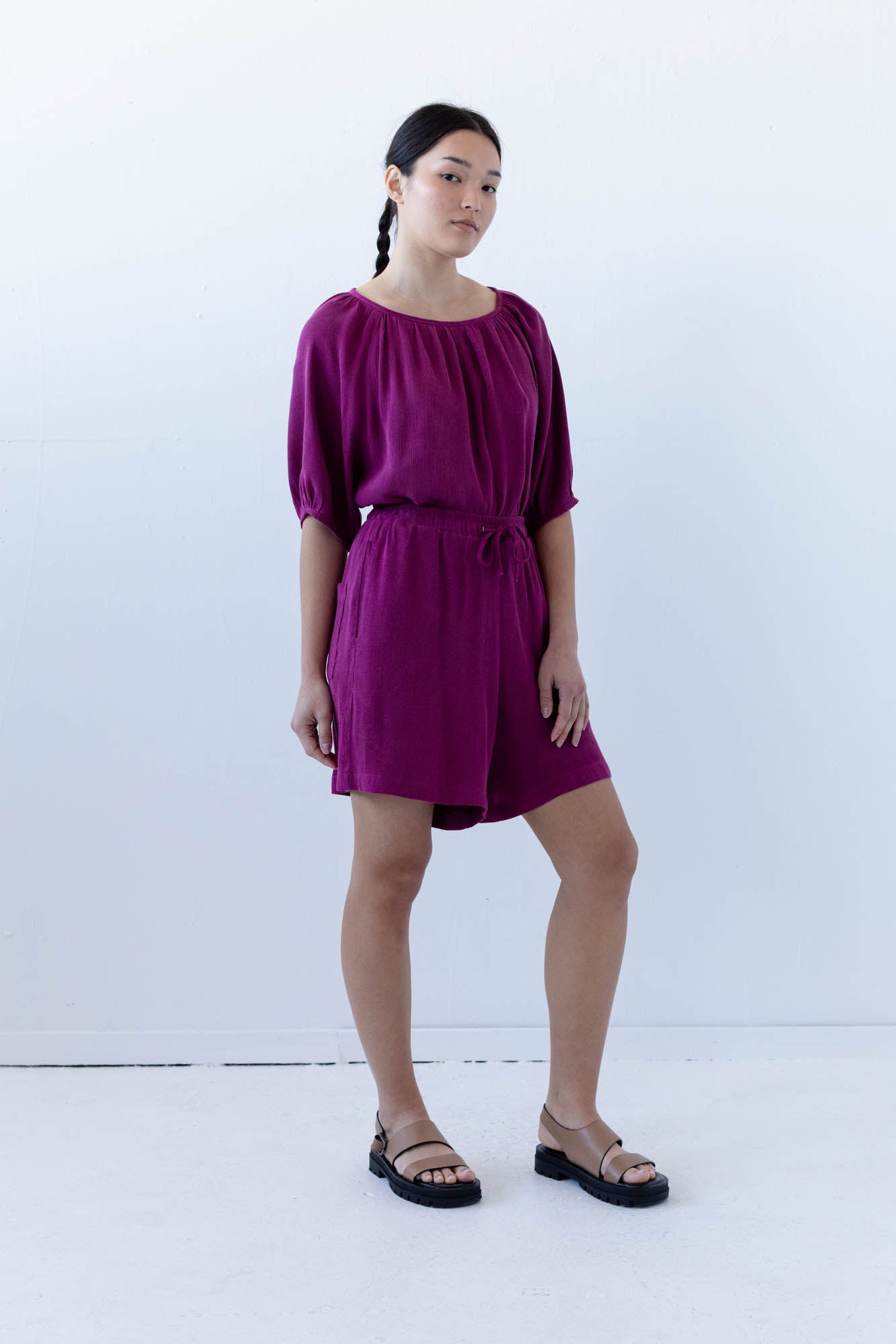 SAMPLE SALE - Marlo Shorts in Magenta - SMALL