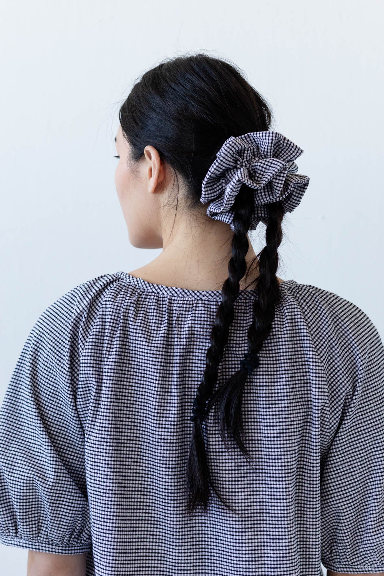 SAMPLE SALE - Ruffle Scrunchie in Gingham