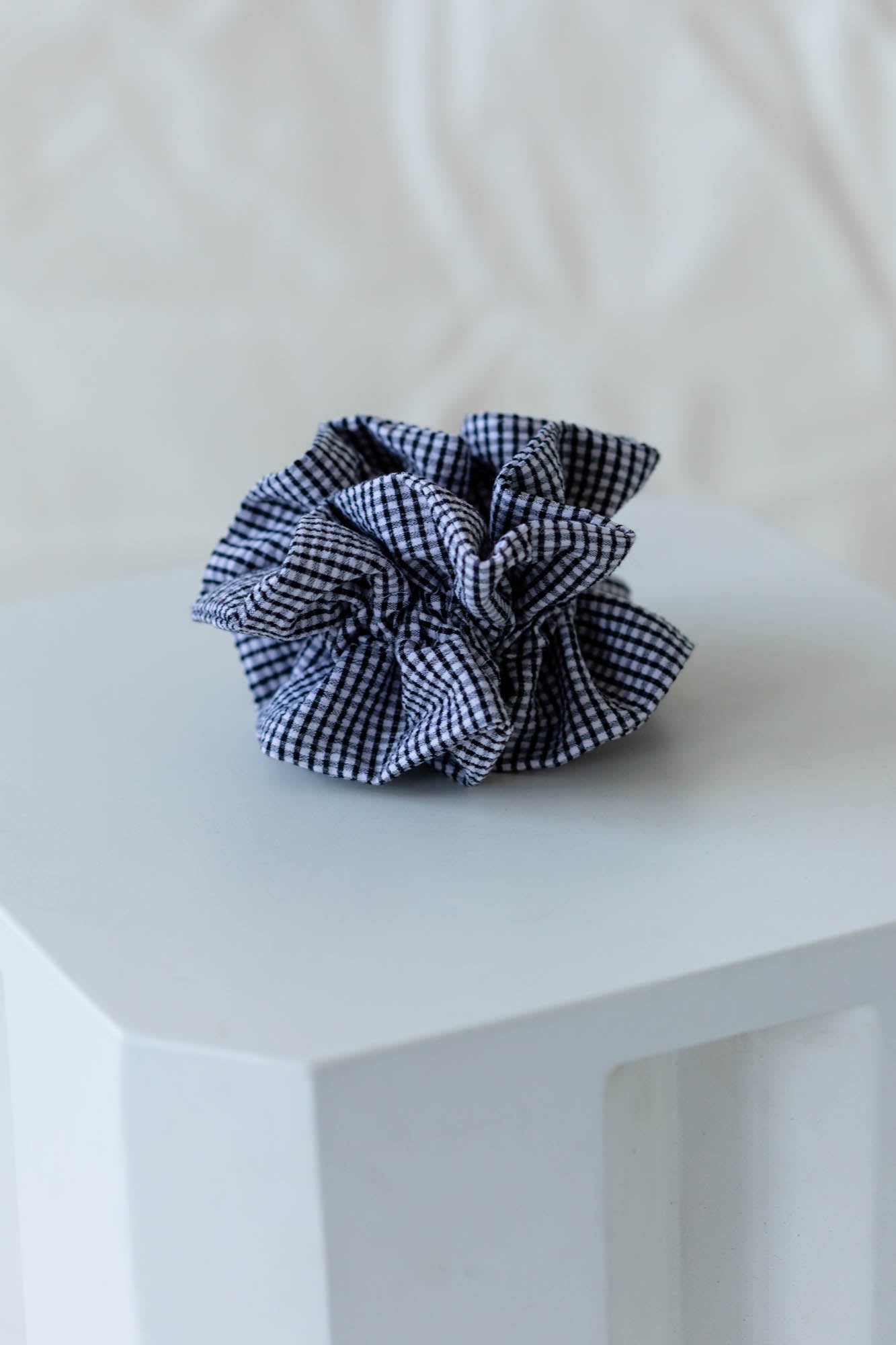 SAMPLE SALE - Ruffle Scrunchie in Gingham