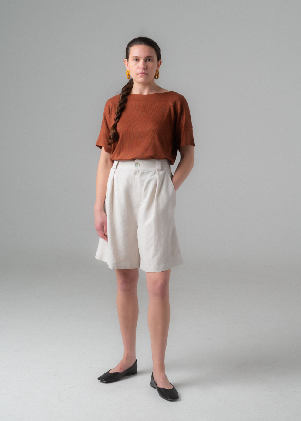 SAMPLE SALE - Kato Tee in Adobe - SMALL