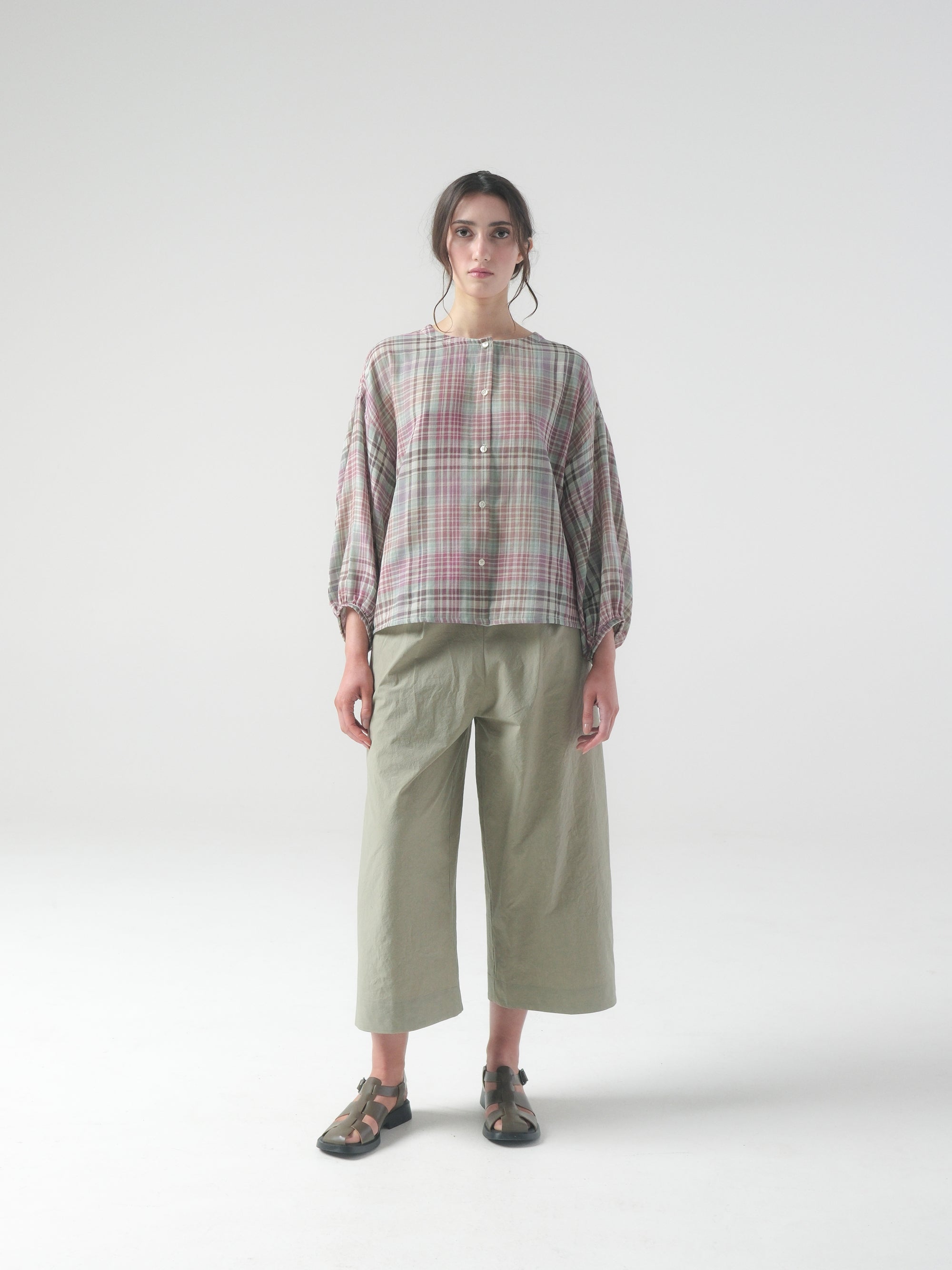 Rhys Top in Plum Plaid
