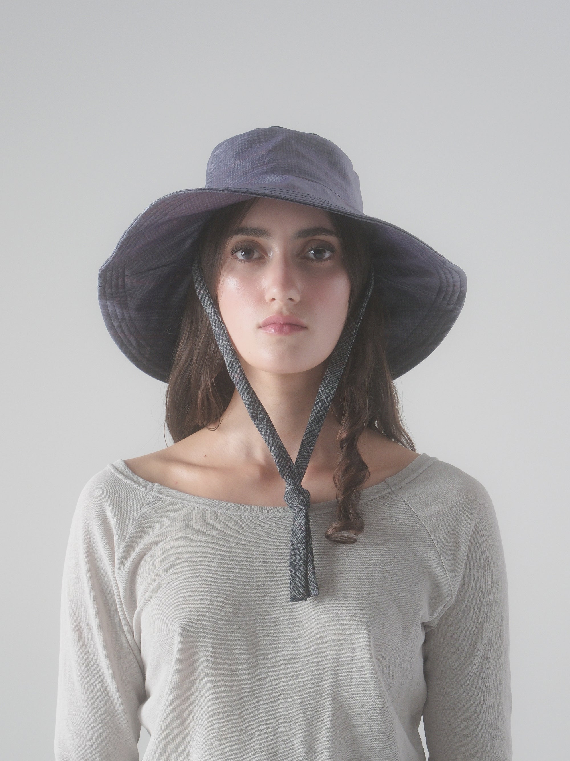 Garden Hat in Blueberry Plaid