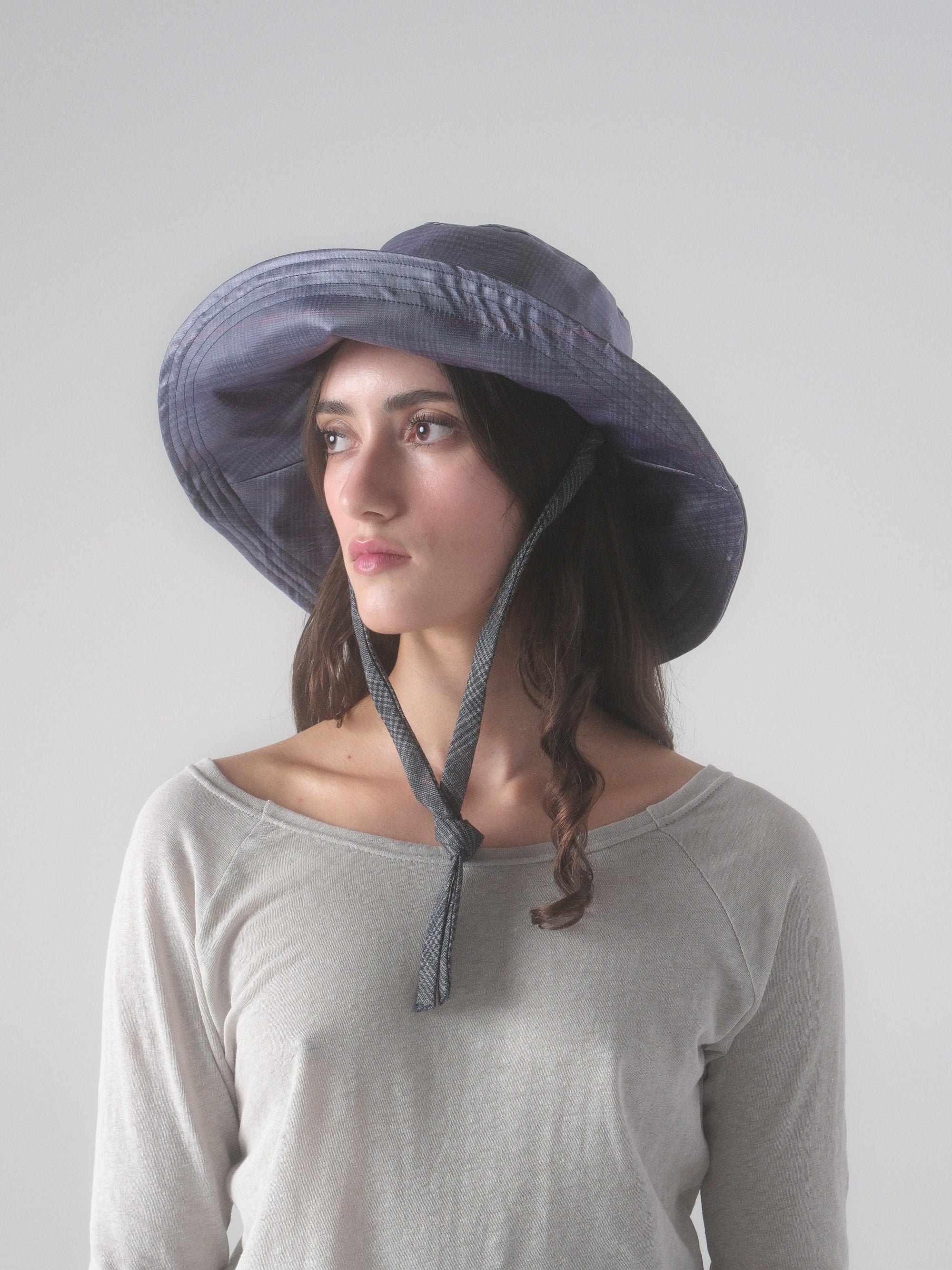 Garden Hat in Blueberry Plaid