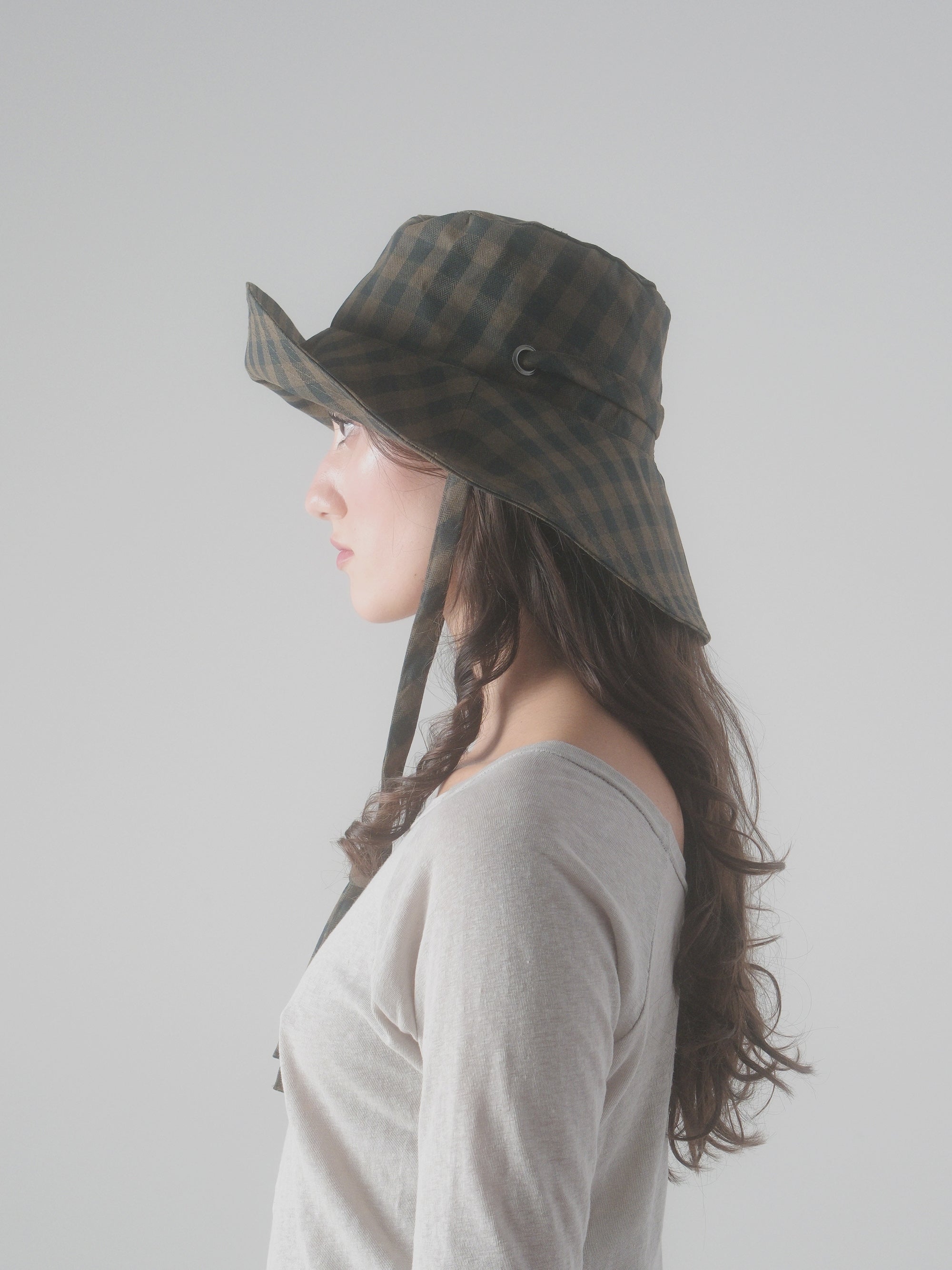 Garden Hat in Brown Gingham