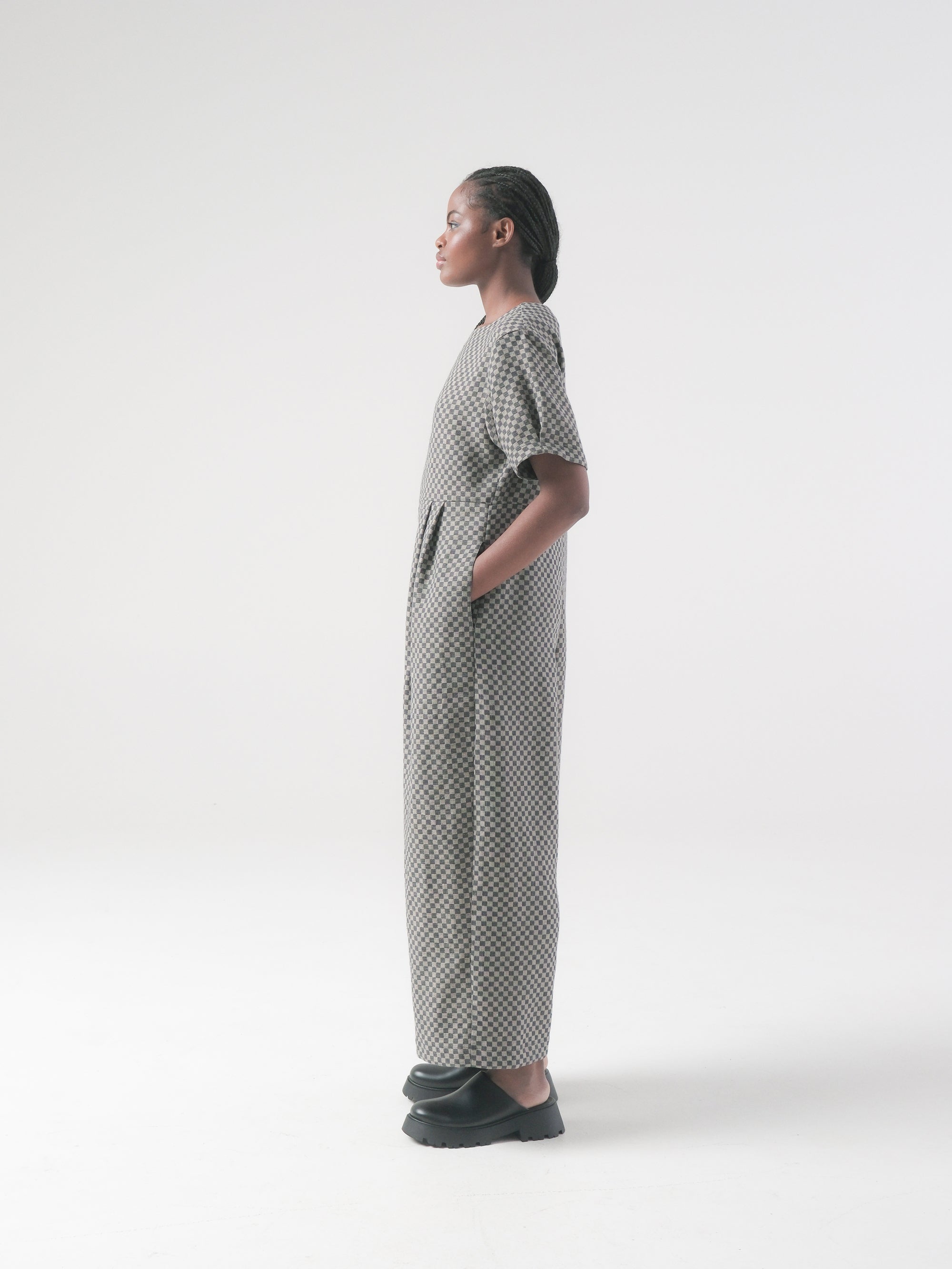 Milou Jumpsuit in Checkerboard Linen